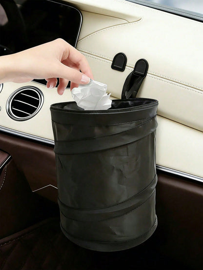 3pcs/5pcs Car Hanging Foldable Trash Can, Waterproof Leak-Proof + Hidden Multi-Function Backseat Hanger, Car Garbage Bag Hanging Organizer, Oxford Cloth Collapsible Trash Bag, Car Accessories, Car Dec