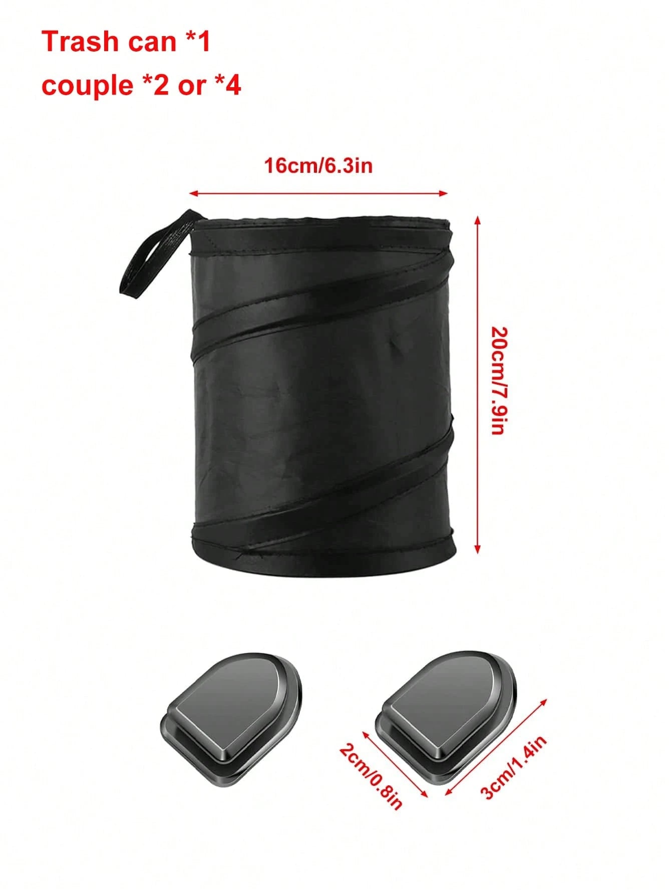3pcs/5pcs Car Hanging Foldable Trash Can, Waterproof Leak-Proof + Hidden Multi-Function Backseat Hanger, Car Garbage Bag Hanging Organizer, Oxford Cloth Collapsible Trash Bag, Car Accessories, Car Dec