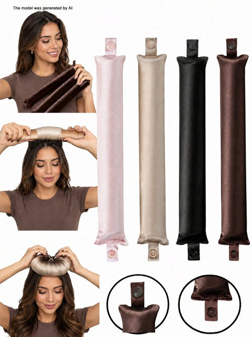 3pcs/9pcs Heatless Curling Rod Set For Women, Satin Material, Includes Curling Rods, Headband Curling Rods And Electric Curling Rods, Built-In Flexible Metal Wire, Can Be Used While Sleeping, High Reb