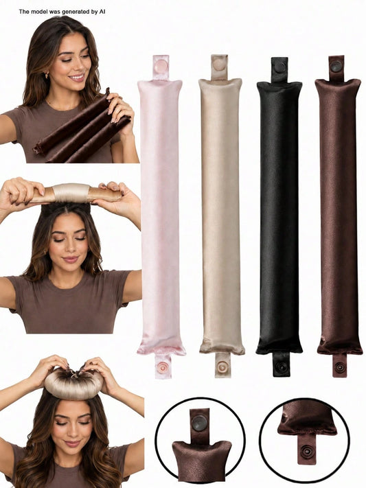 3pcs/9pcs Heatless Curling Rod Set For Women, Satin Material, Includes Curling Rods, Headband Curling Rods And Electric Curling Rods, Built-In Flexible Metal Wire, Can Be Used While Sleeping, High Reb