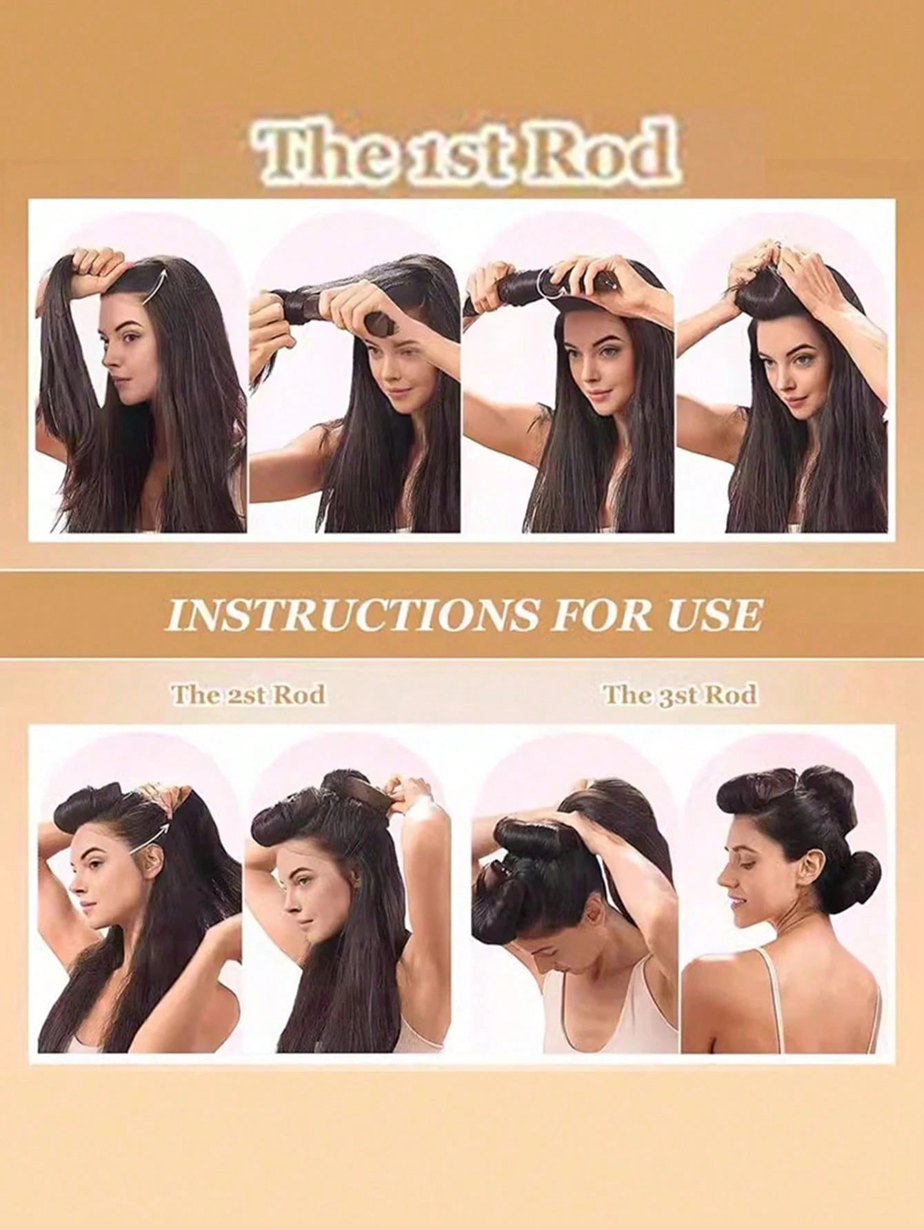 3pcs/9pcs Heatless Curling Rod Set For Women, Satin Material, Includes Curling Rods, Headband Curling Rods And Electric Curling Rods, Built-In Flexible Metal Wire, Can Be Used While Sleeping, High Reb