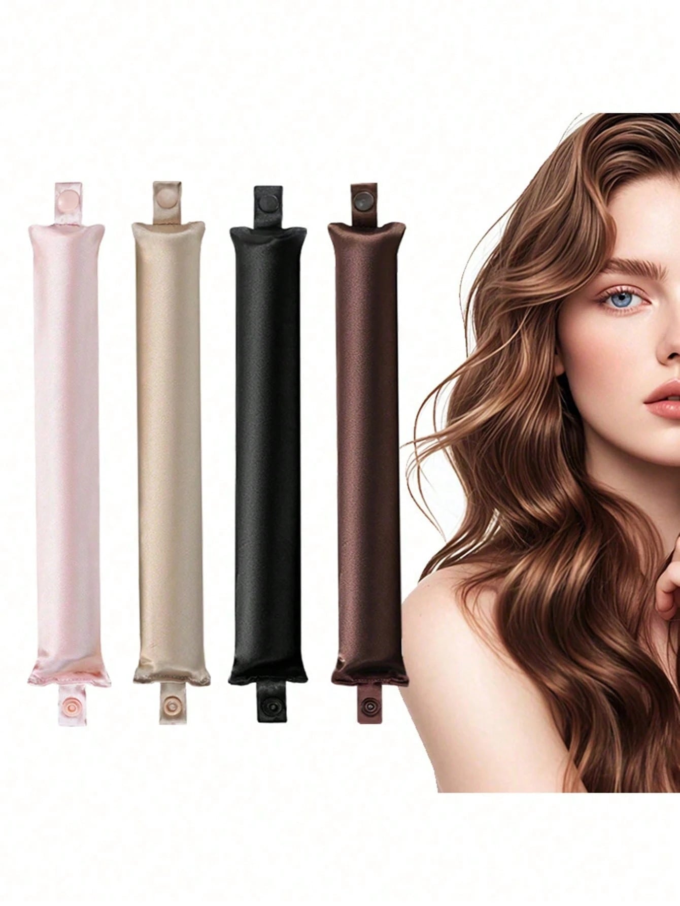 3pcs/9pcs Heatless Curling Rod Set For Women, Satin Material, Includes Curling Rods, Headband Curling Rods And Electric Curling Rods, Built-In Flexible Metal Wire, Can Be Used While Sleeping, High Reb