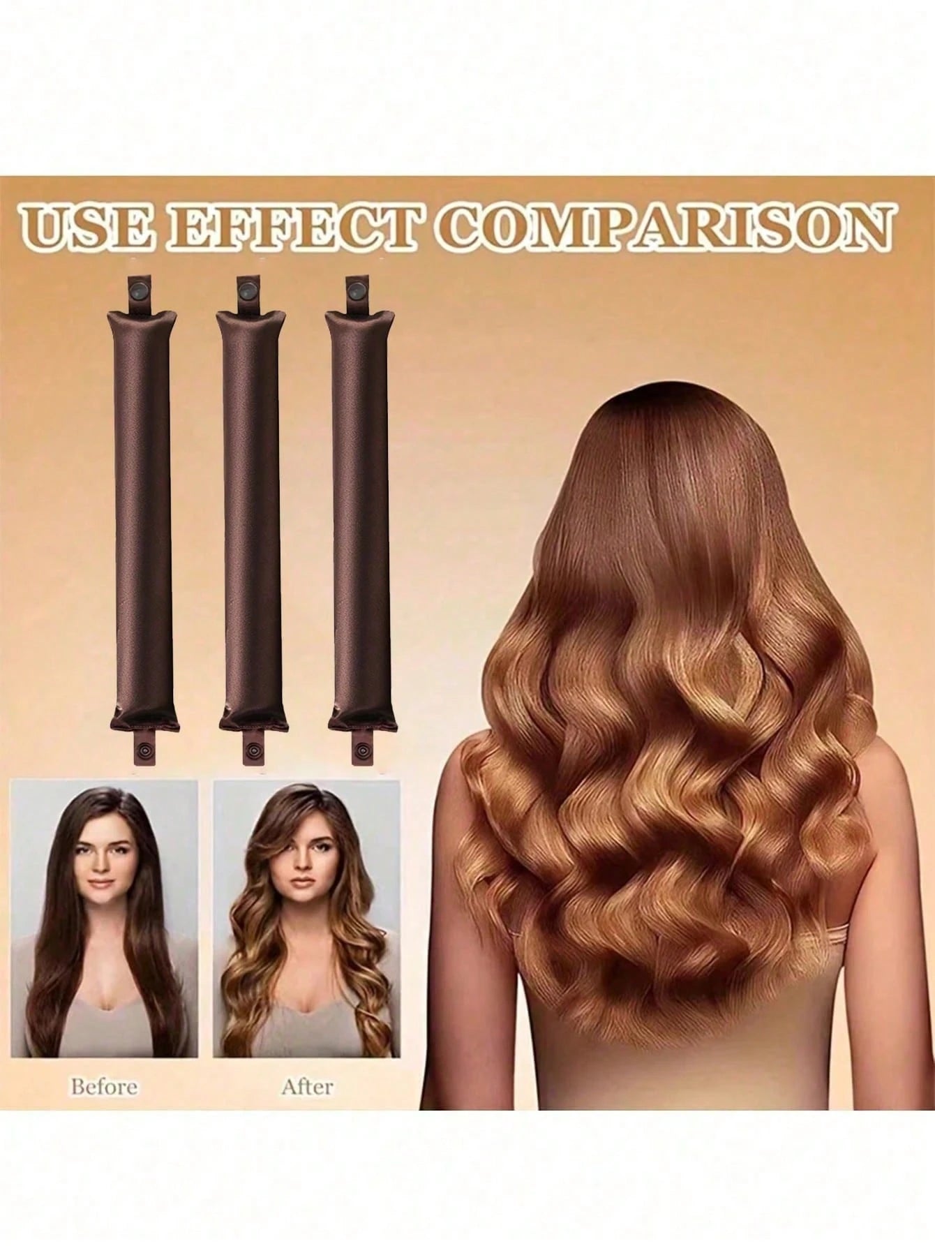 3pcs/9pcs Heatless Curling Rod Set For Women, Satin Material, Includes Curling Rods, Headband Curling Rods And Electric Curling Rods, Built-In Flexible Metal Wire, Can Be Used While Sleeping, High Reb
