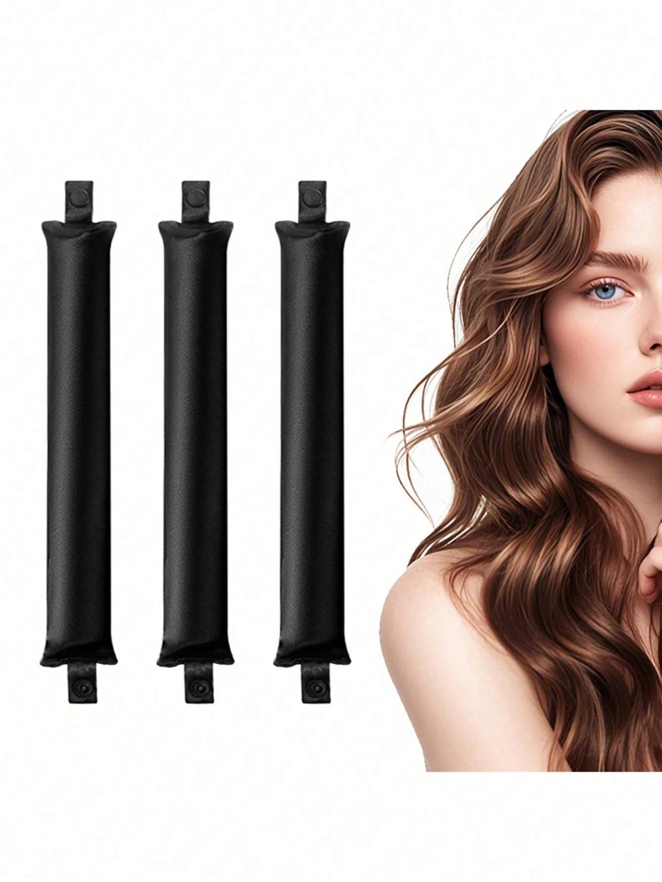 3pcs/9pcs Heatless Curling Rod Set For Women, Satin Material, Includes Curling Rods, Headband Curling Rods And Electric Curling Rods, Built-In Flexible Metal Wire, Can Be Used While Sleeping, High Reb