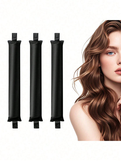 3pcs/9pcs Heatless Curling Rod Set For Women, Satin Material, Includes Curling Rods, Headband Curling Rods And Electric Curling Rods, Built-In Flexible Metal Wire, Can Be Used While Sleeping, High Reb