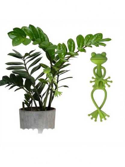 3pcs Creative Frog Plant Stand, Funny Green Frog Plant Holder, Frog Plant Fixture, Frog Plant Support, Vine Vertical Climbing Assist Clip, Suitable For Gardening/Potted Plants/Plant Decor