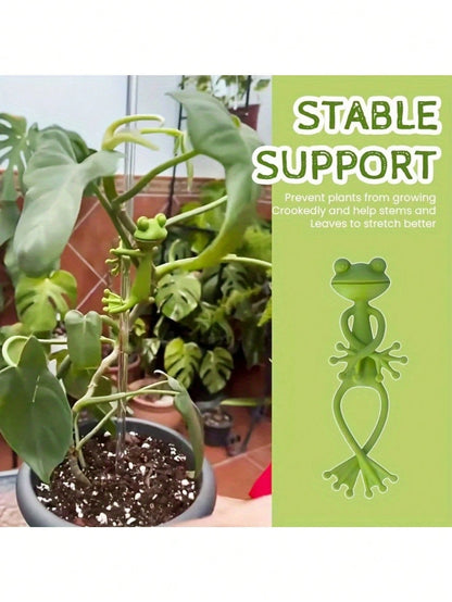 3pcs Creative Frog Plant Stand, Funny Green Frog Plant Holder, Frog Plant Fixture, Frog Plant Support, Vine Vertical Climbing Assist Clip, Suitable For Gardening/Potted Plants/Plant Decor