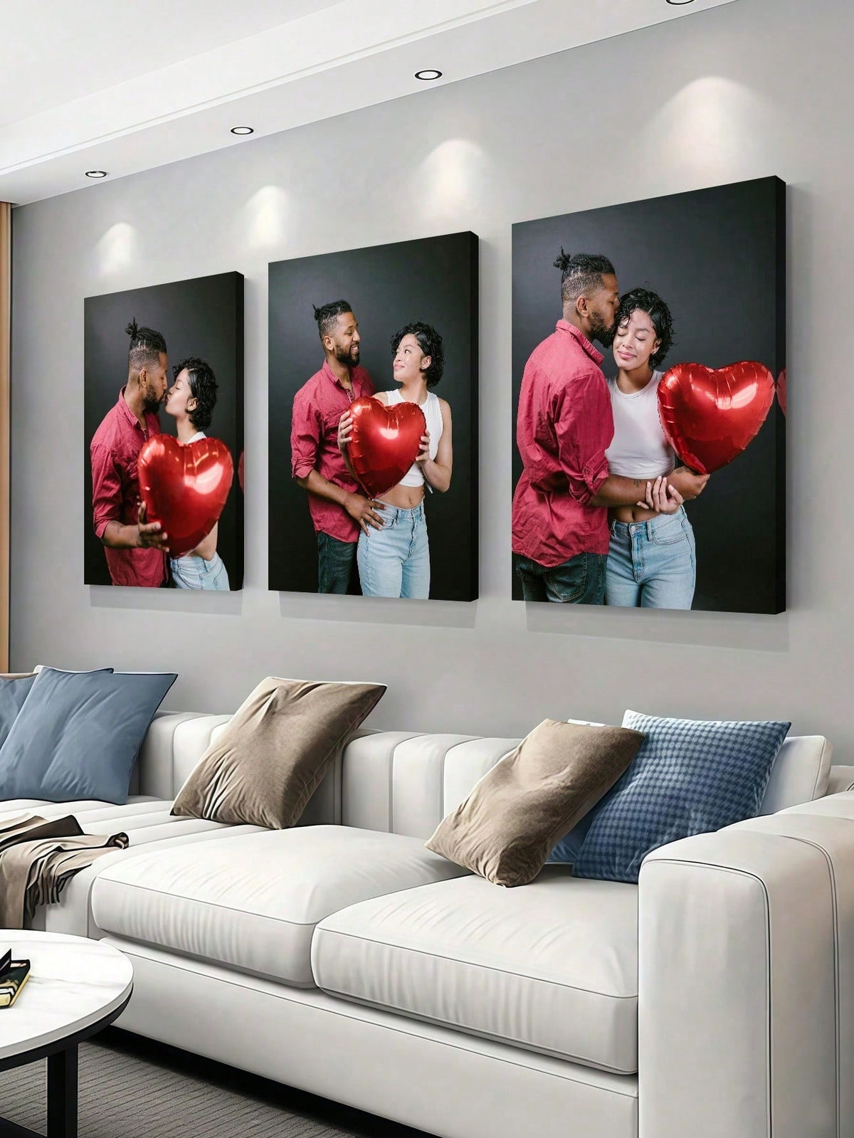 3pcs Customized Canvas Printed Frameless Wall Poster, Comfortable Framed Canvas Art, Suitable For Easter, Wedding, Mother's Day, Father's Day, Valentine's Day, Room Decor, Bedroom Decor, Personalized
