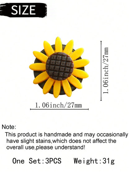 3pcs Cute Sunflower Car Vent Air Freshener Clip Car Interior Air Conditioning Decoration Supplies