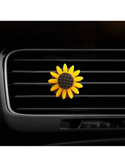 3pcs Cute Sunflower Car Vent Air Freshener Clip Car Interior Air Conditioning Decoration Supplies
