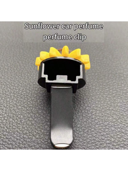3pcs Cute Sunflower Car Vent Air Freshener Clip Car Interior Air Conditioning Decoration Supplies