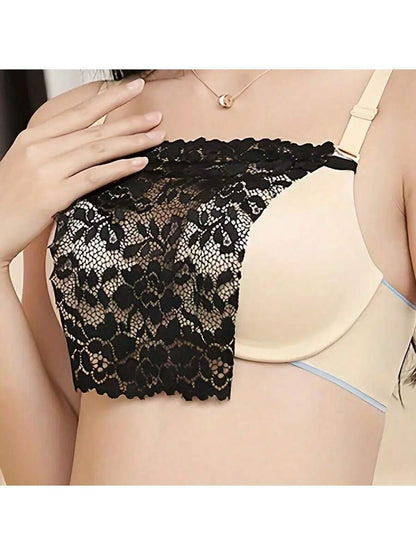 3pcs Elegant Floral Glare Proof Bra Pad- Fashionable & Comfortable Bra Enhancer, Lace Knitted Liner Suitable For Random Women Styles