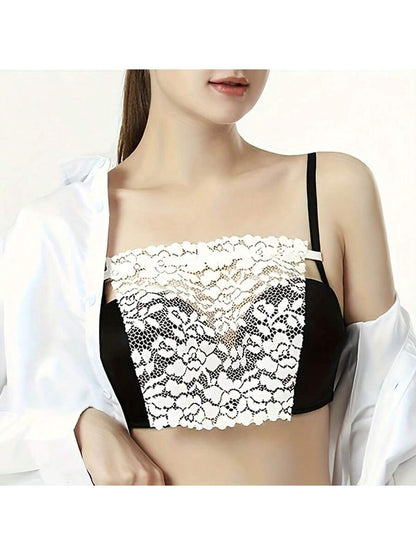 3pcs Elegant Floral Glare Proof Bra Pad- Fashionable & Comfortable Bra Enhancer, Lace Knitted Liner Suitable For Random Women Styles