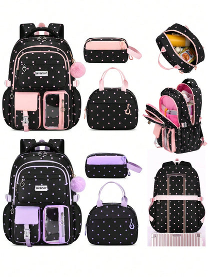 3PCS Girls Backpack Handbag Pencil Case Set, Backpacks For Girls, School Bag For Girls, 15.6 Inch Laptop Backpack, Birthday Gift, Outdoor Camping Beach Travel Bag, Large Capacity Multi-Pocket, Smooth