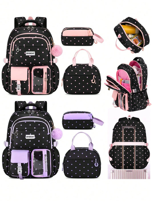 3PCS Girls Backpack Handbag Pencil Case Set, Backpacks For Girls, School Bag For Girls, 15.6 Inch Laptop Backpack, Birthday Gift, Outdoor Camping Beach Travel Bag, Large Capacity Multi-Pocket, Smooth