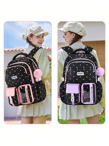 3PCS Girls Backpack Handbag Pencil Case Set, Backpacks For Girls, School Bag For Girls, 15.6 Inch Laptop Backpack, Birthday Gift, Outdoor Camping Beach Travel Bag, Large Capacity Multi-Pocket, Smooth