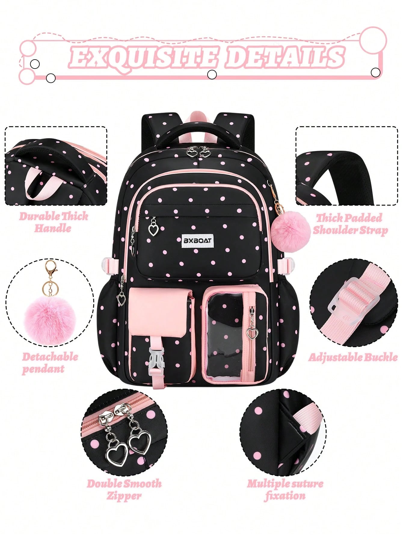3PCS Girls Backpack Handbag Pencil Case Set, Backpacks For Girls, School Bag For Girls, 15.6 Inch Laptop Backpack, Birthday Gift, Outdoor Camping Beach Travel Bag, Large Capacity Multi-Pocket, Smooth