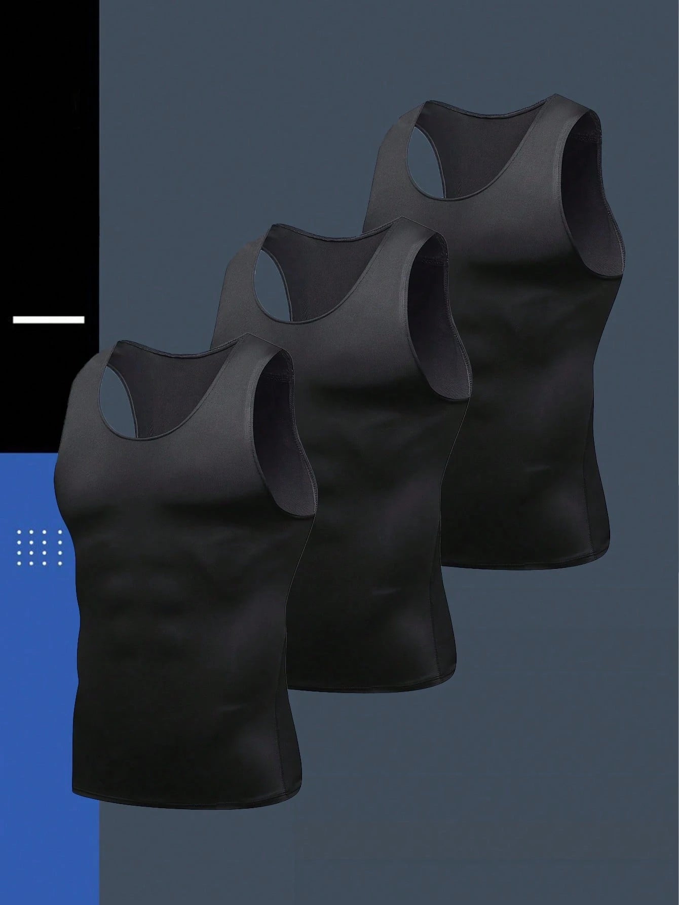 3pcs/Pack Men's Black, White, Grey Compression Tank Tops, Milk Silk High Elastic Fabric, Comfortable And Skin-Friendly, Suitable For Outdoor, Fitness Training, Running, Basketball, Football And Other
