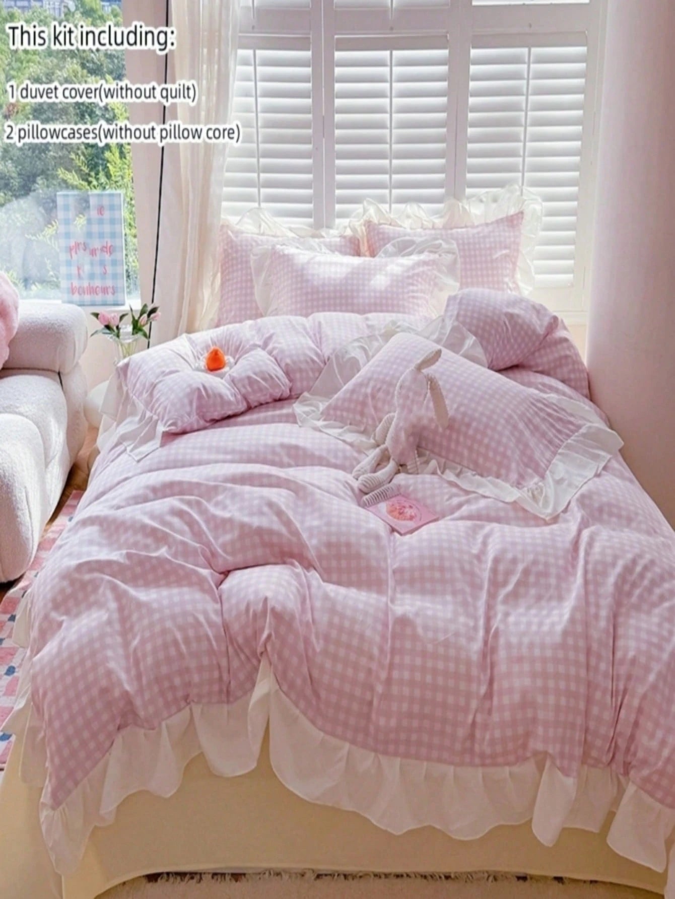 3pcs Plaid Floral Print Bedding Set Including Duvet Cover And Pillowcases (No Filler), Soft And Breathable Fabric Suitable For All Seasons, Duvet Cover With Zipper For Easy Washing,Fall Decor,Autumn D