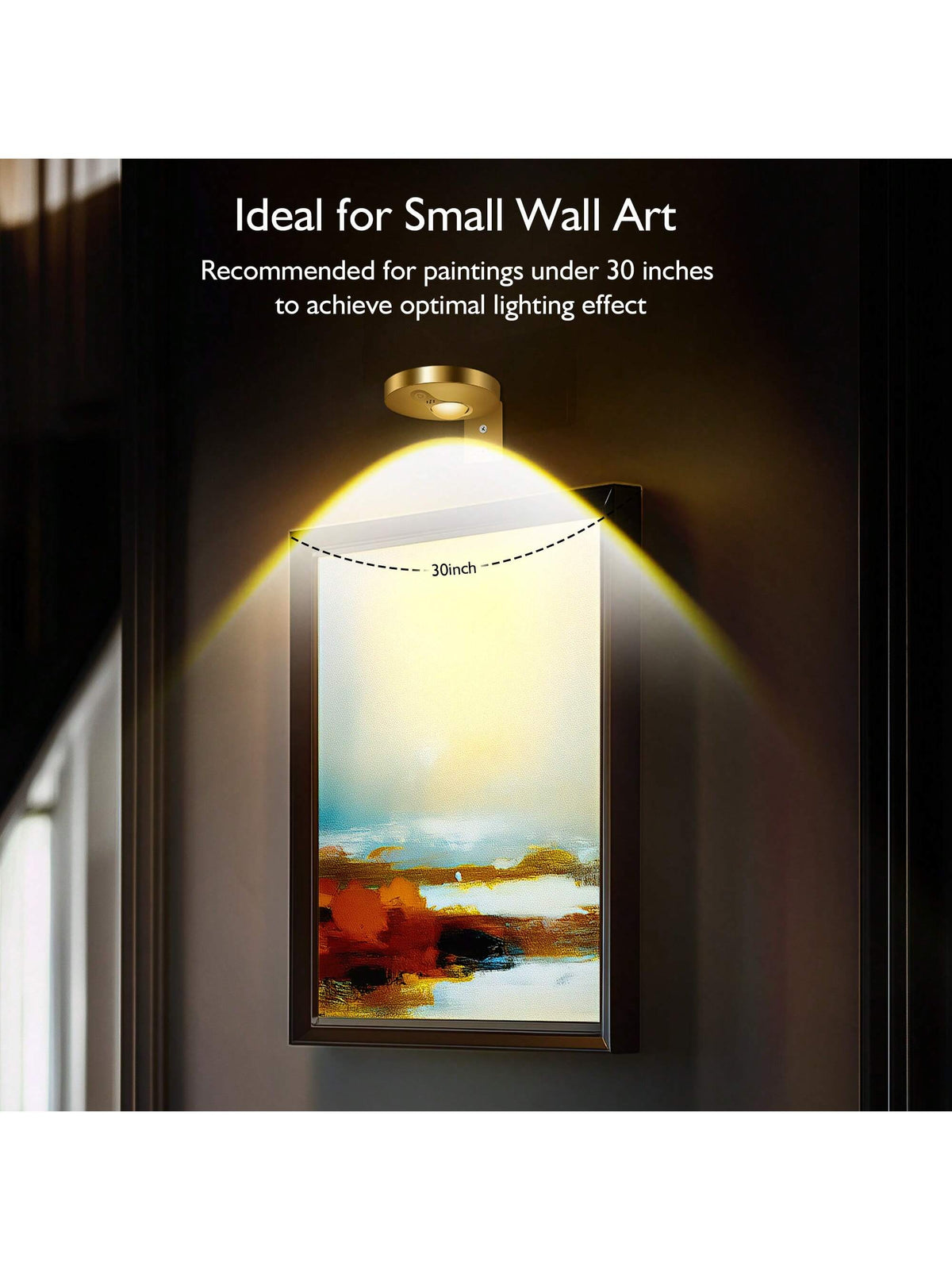 3Pcs Rechargeable Picture Lights For Wall, 1200mAh Battery Operated Wall Frame Lights, Puck Lights With Remote, Dimmable & Timer Art Lighting For Paintings Wireless, Magnetic Gallery Light Gold