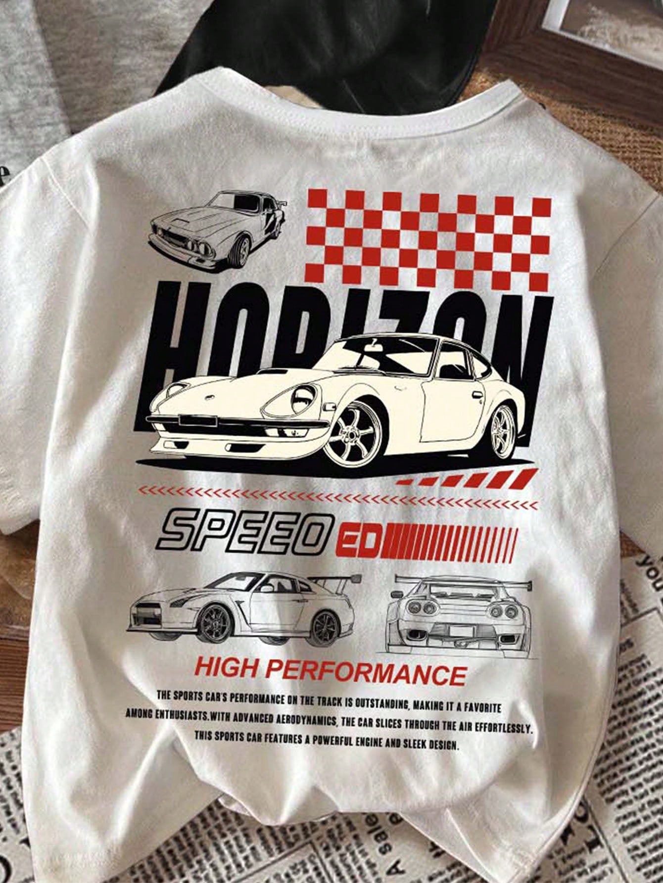 3pcs/Set Baby Boy Retro Car Graphic T-Shirts,White And Red,Summer,Street Life Casual Graphic Street Fashion,Carrer Day,Back-To-School Y2K Loose Tops