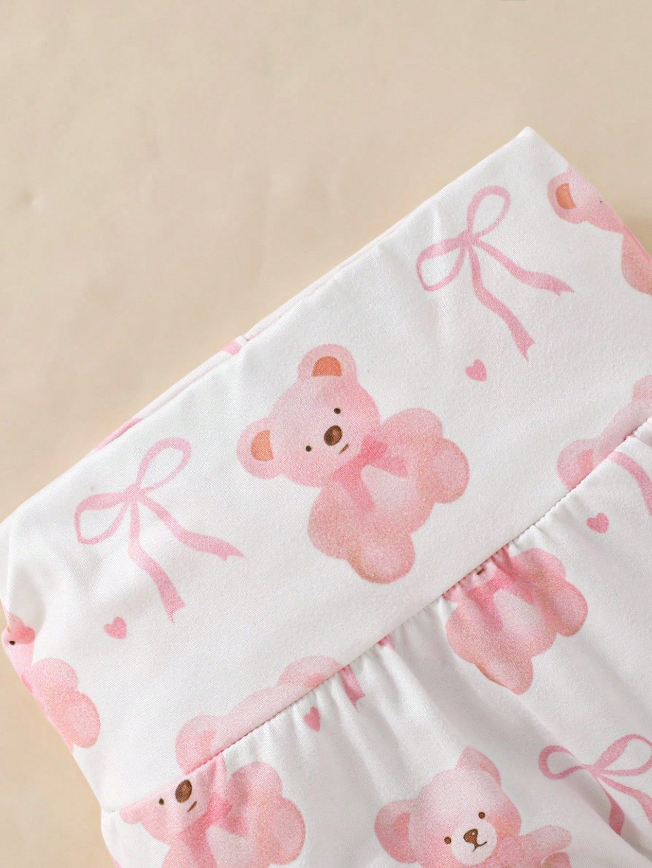 3pcs/Set Baby Girls' Spring/Autumn Cute Bear Print Long Sleeve Bodysuit, With Bow Hat & Pants, Soft & Comfy Occasion Outfit Fall Winter