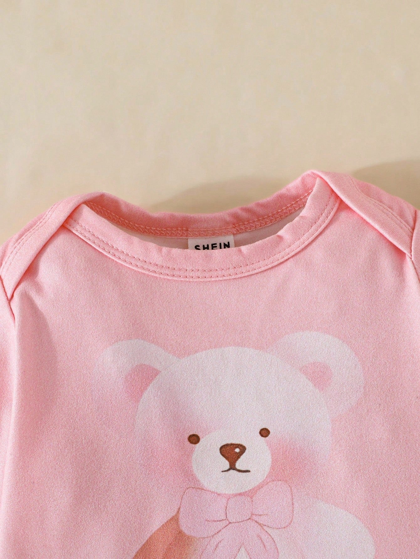 3pcs/Set Baby Girls' Spring/Autumn Cute Bear Print Long Sleeve Bodysuit, With Bow Hat & Pants, Soft & Comfy Occasion Outfit Fall Winter