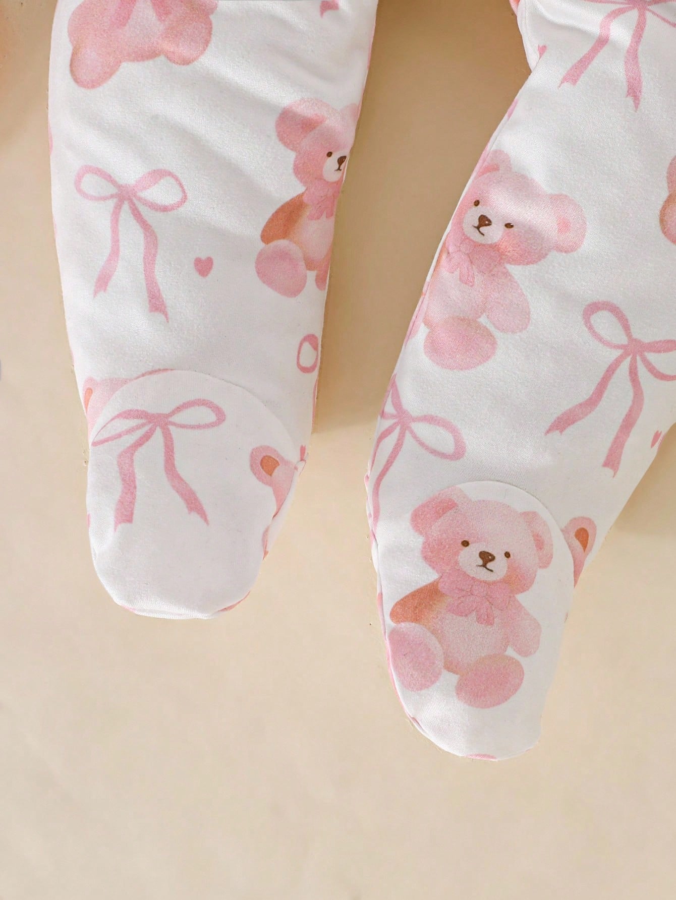 3pcs/Set Baby Girls' Spring/Autumn Cute Bear Print Long Sleeve Bodysuit, With Bow Hat & Pants, Soft & Comfy Occasion Outfit Fall Winter