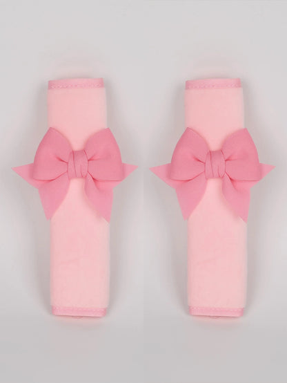 3pcs/Set Cute Bowknot Soft Plush Car Safety Belt Shoulder Pads, Universal Vehicle Interior Decor Accessories, Anti-Scratch Comfortable Shoulder Strap Covers, Suitable For Women And Girls, Available In