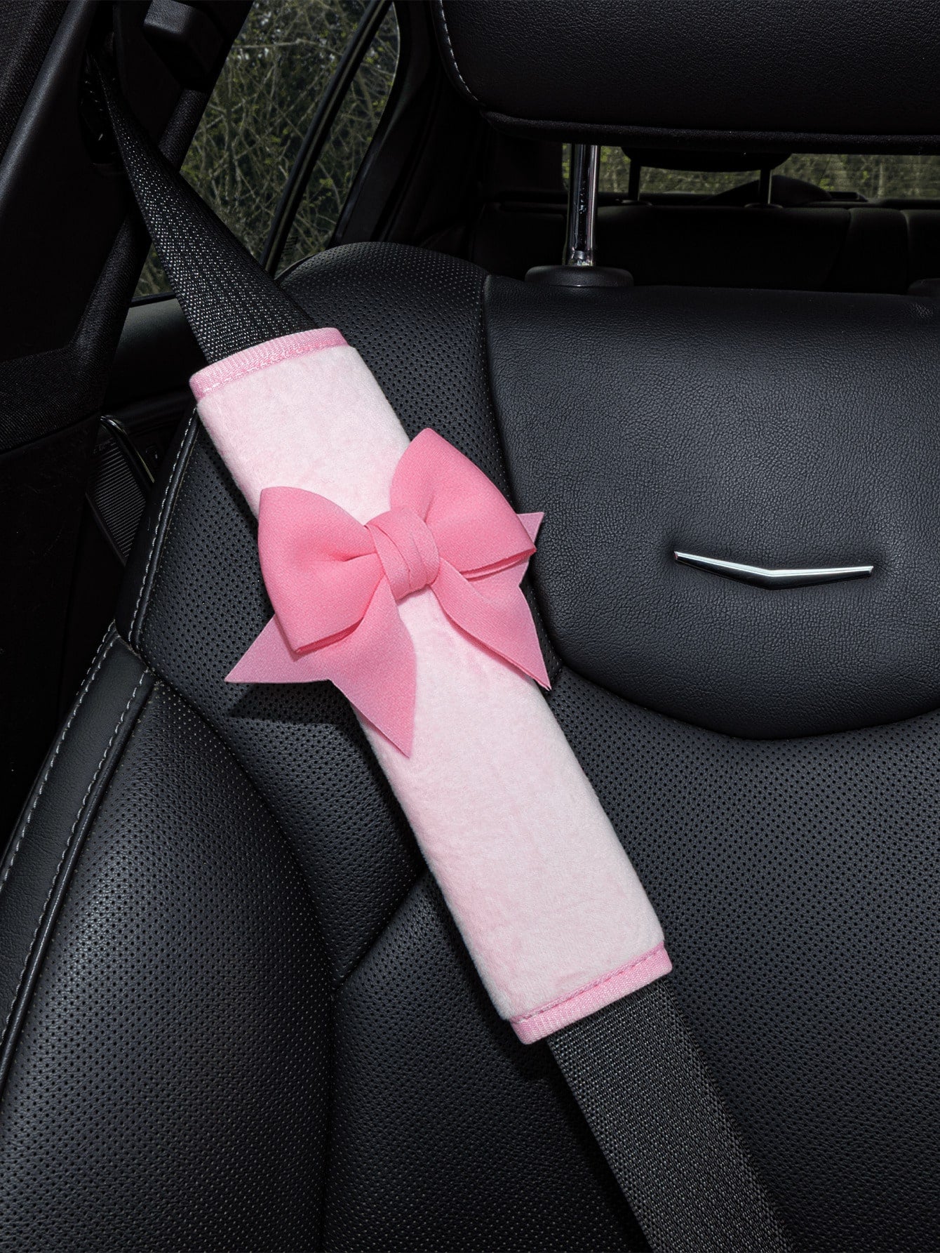 3pcs/Set Cute Bowknot Soft Plush Car Safety Belt Shoulder Pads, Universal Vehicle Interior Decor Accessories, Anti-Scratch Comfortable Shoulder Strap Covers, Suitable For Women And Girls, Available In