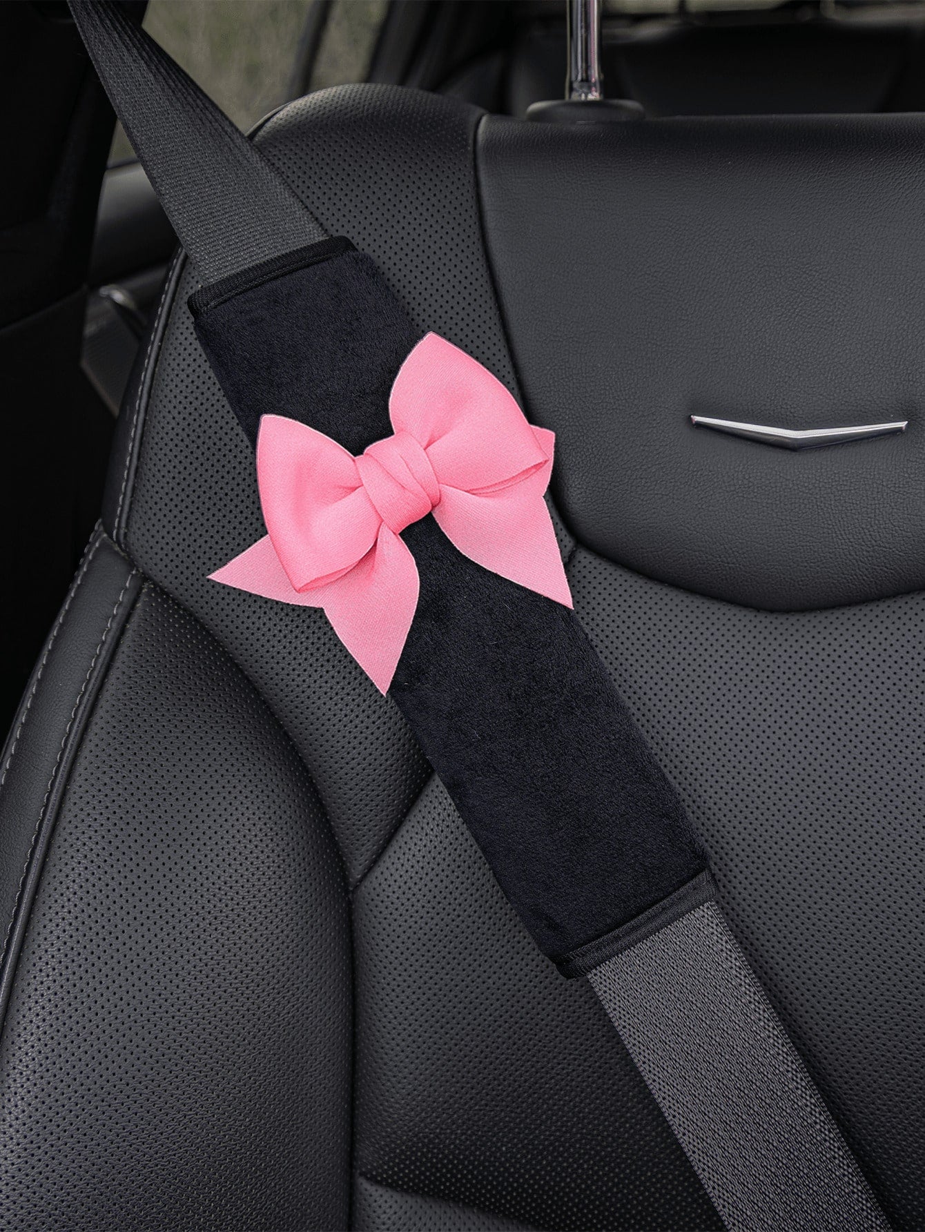 3pcs/Set Cute Bowknot Soft Plush Car Safety Belt Shoulder Pads, Universal Vehicle Interior Decor Accessories, Anti-Scratch Comfortable Shoulder Strap Covers, Suitable For Women And Girls, Available In