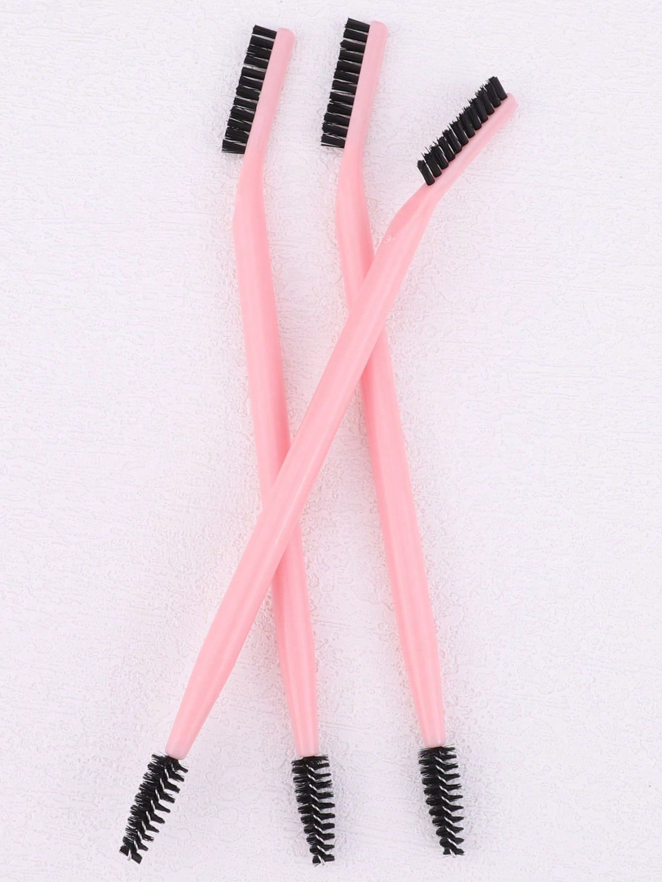 3pcs/Set Eyelash & Eyebrow Grooming Brush Set, White & Black Curved Dual-Sided Ergonomic Design Multi-Function Comb,Eyebrow Brush,Eyeshadow Brush,Spoolie,Spoolie Brush,Giveaways