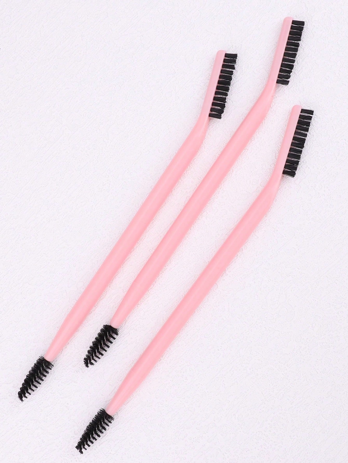 3pcs/Set Eyelash & Eyebrow Grooming Brush Set, White & Black Curved Dual-Sided Ergonomic Design Multi-Function Comb,Eyebrow Brush,Eyeshadow Brush,Spoolie,Spoolie Brush,Giveaways