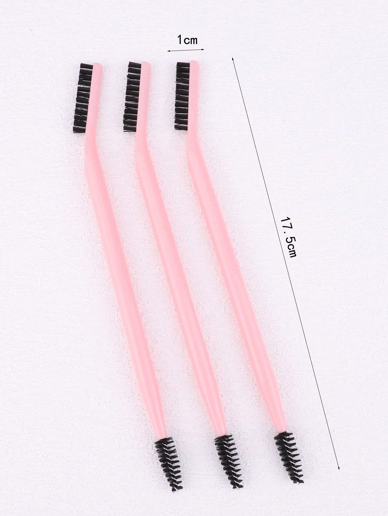3pcs/Set Eyelash & Eyebrow Grooming Brush Set, White & Black Curved Dual-Sided Ergonomic Design Multi-Function Comb,Eyebrow Brush,Eyeshadow Brush,Spoolie,Spoolie Brush,Giveaways