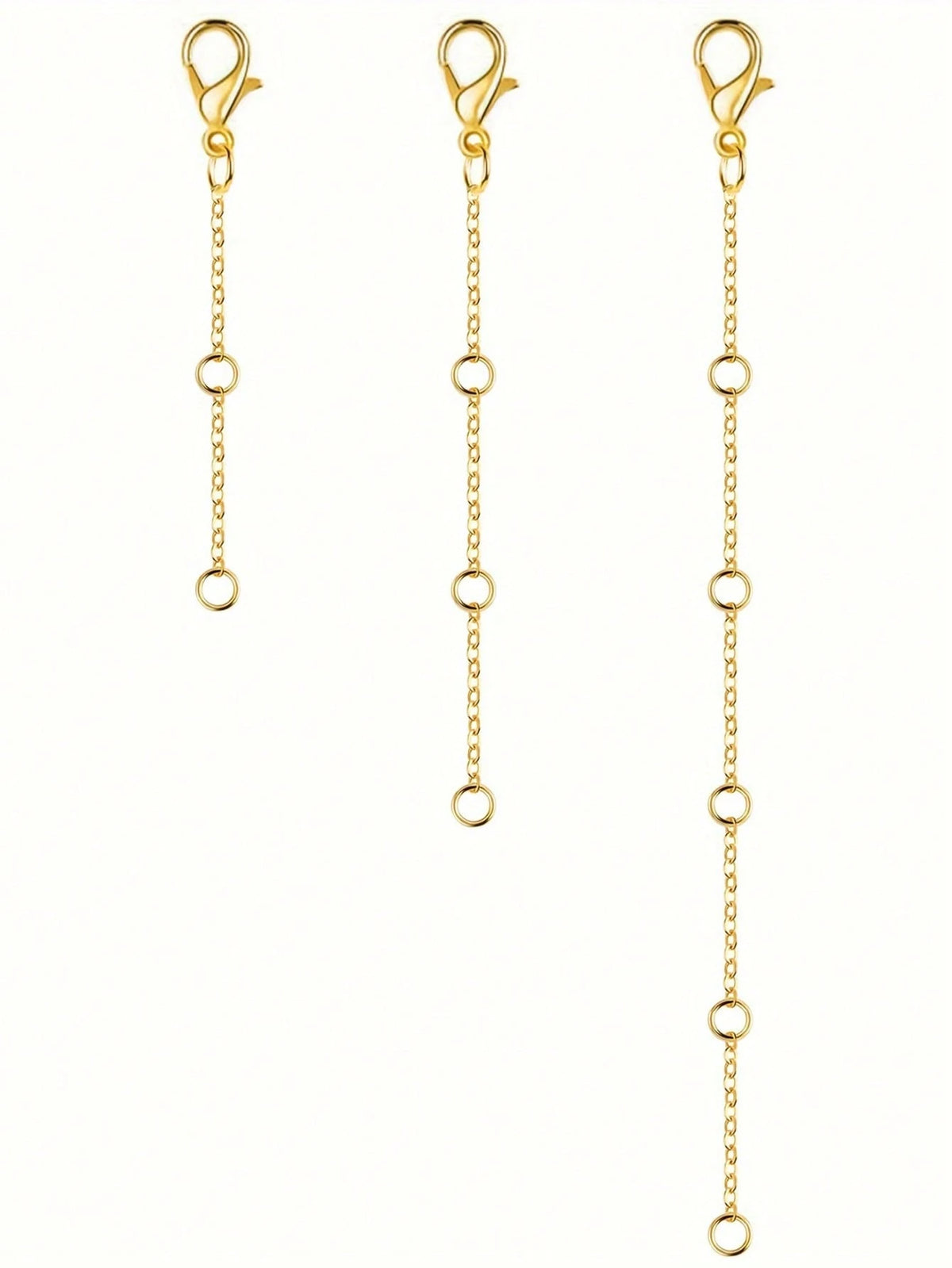 3pcs Silver Stainless Steel Extender Chain, Ideal For Jewelry Making Such As Bracelets And Anklets