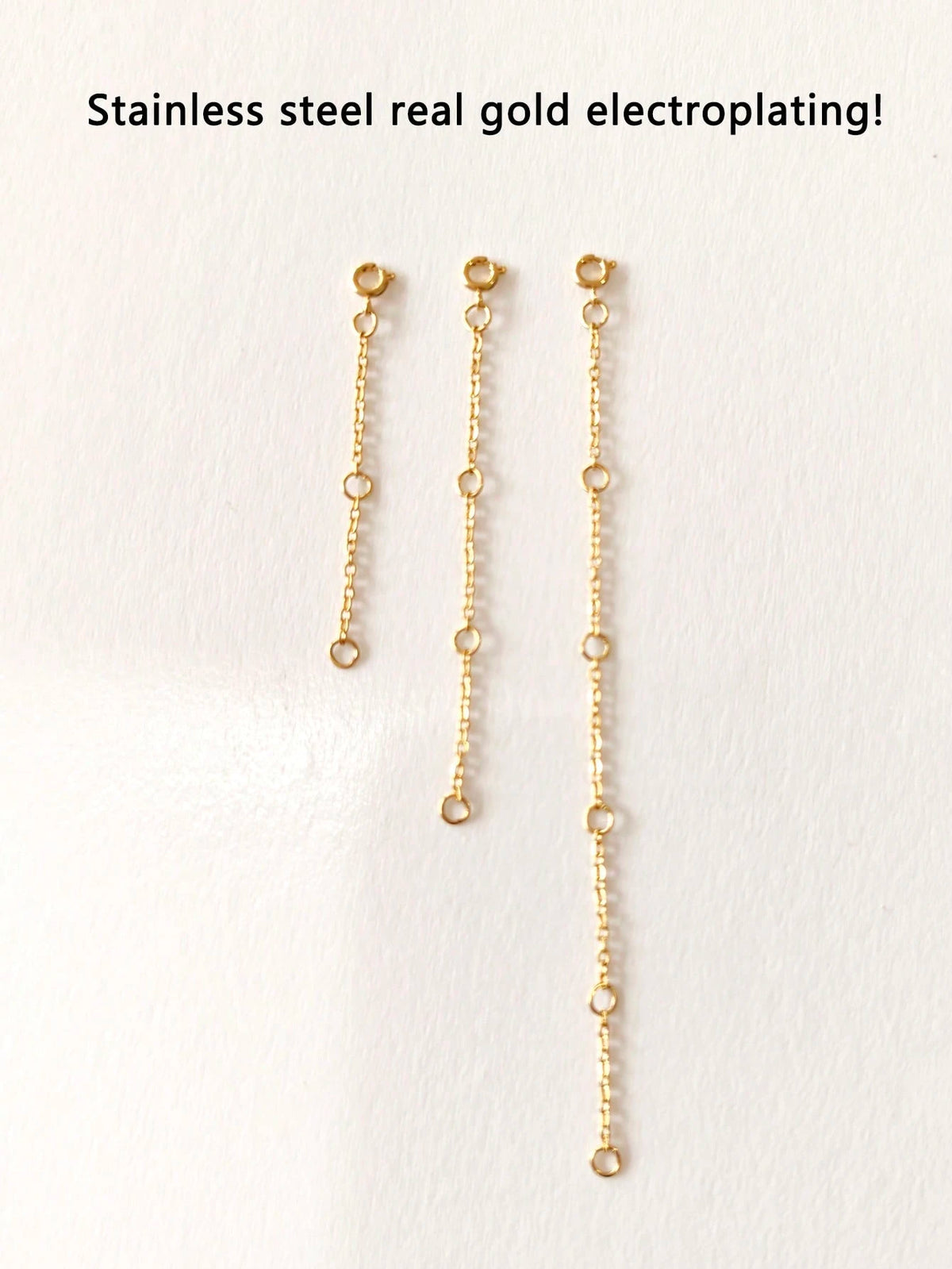 3pcs Silver Stainless Steel Extender Chain, Ideal For Jewelry Making Such As Bracelets And Anklets