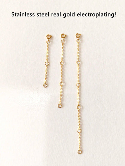 3pcs Silver Stainless Steel Extender Chain, Ideal For Jewelry Making Such As Bracelets And Anklets