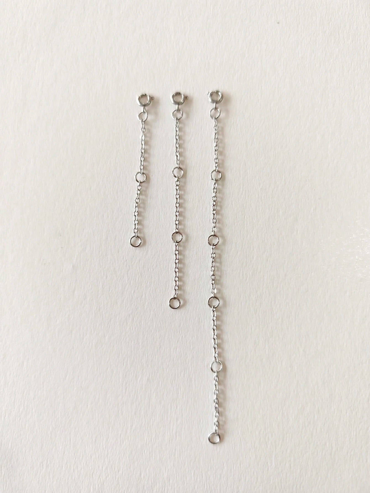 3pcs Silver Stainless Steel Extender Chain, Ideal For Jewelry Making Such As Bracelets And Anklets