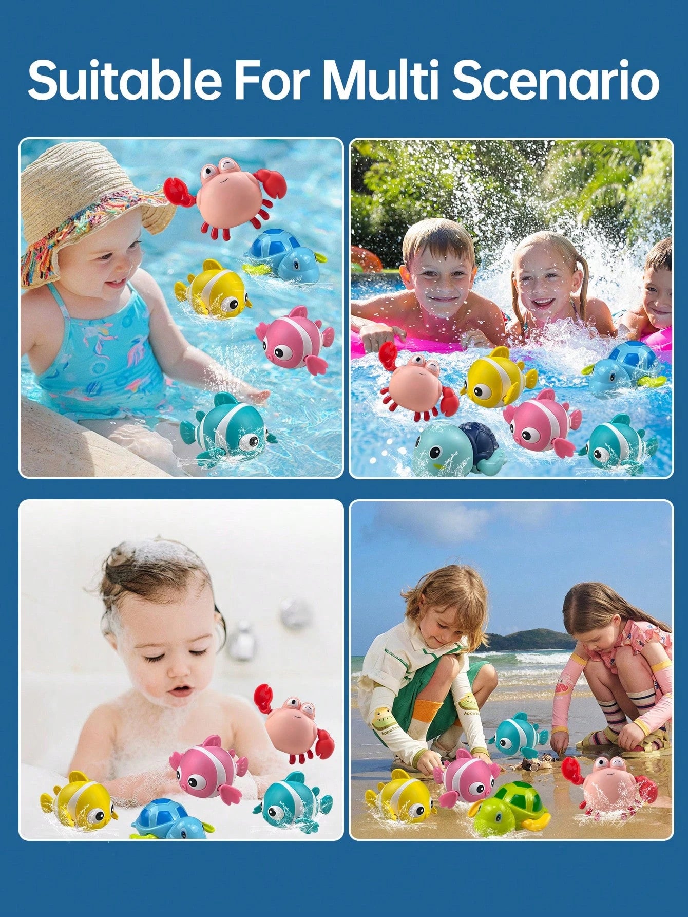 4/3/2/1pc Bath Toys, Floating Rolling Toys For 1-3 Year Old Toddlers, Swimming Pool Game Water Play Set For Bathtub Shower Beach Baby Toddler Boys Girls 1 2 3 4 5 6 Years Old Christmas Gift