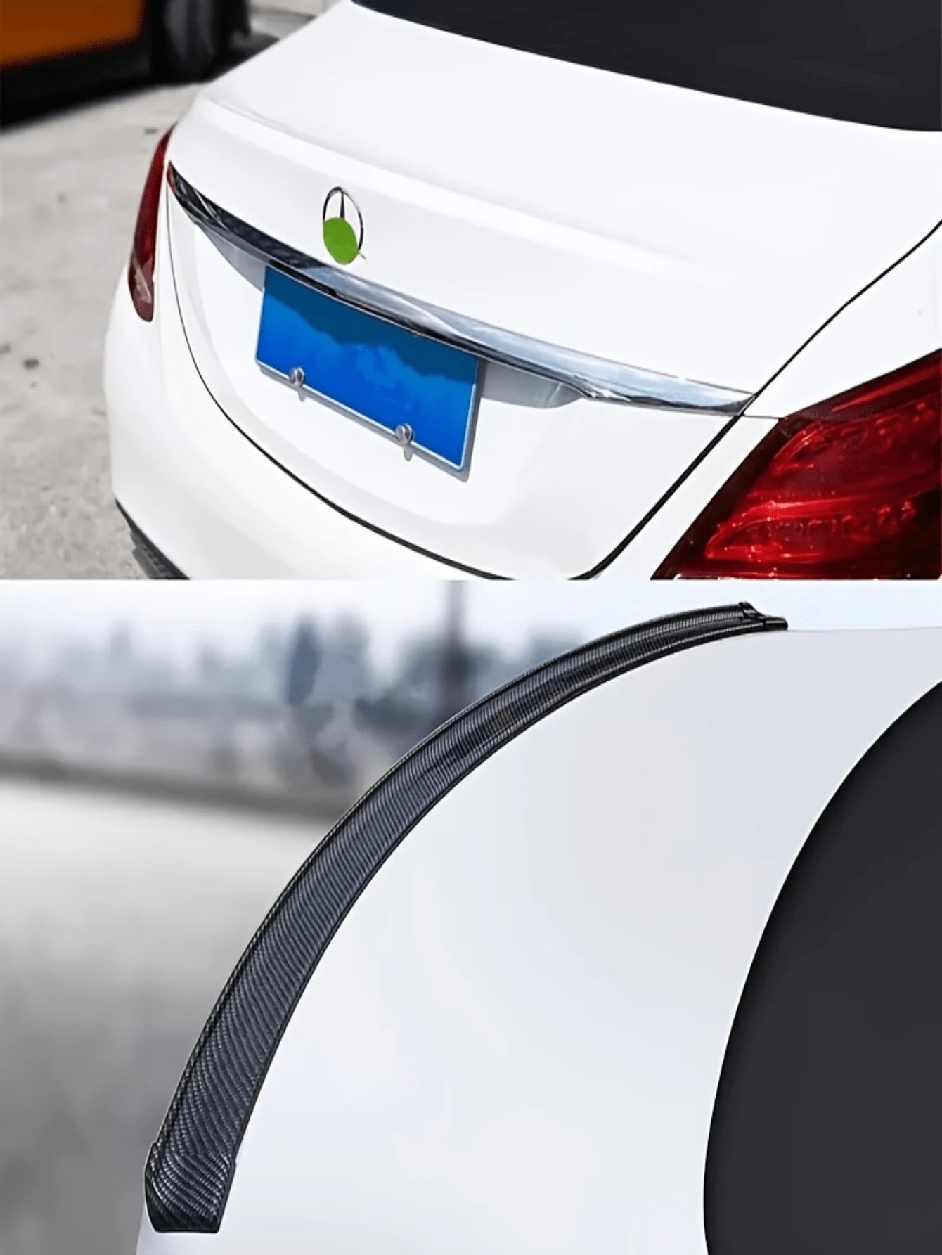 4.9ft/150cm Carbon Fiber Spoiler Lip Kit, Car Rear Spoiler Side Spoiler Lip Kit, Universal Fit Most Cars No Drilling Required
