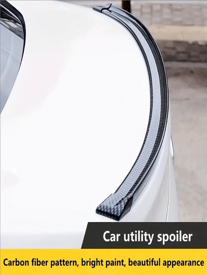 4.9ft/150cm Carbon Fiber Spoiler Lip Kit, Car Rear Spoiler Side Spoiler Lip Kit, Universal Fit Most Cars No Drilling Required