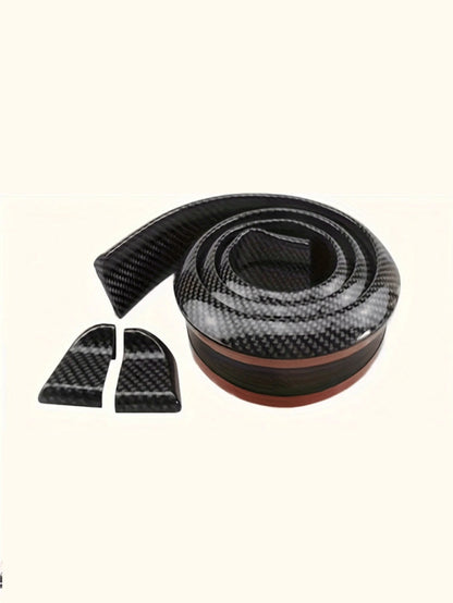 4.9ft/150cm Carbon Fiber Spoiler Lip Kit, Car Rear Spoiler Side Spoiler Lip Kit, Universal Fit Most Cars No Drilling Required