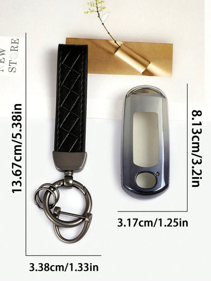 4-Button Smart Car Key Case Protective Cover, Premium Gradient Plated Soft TPU Full Protection Key Case, Scratch-Resistant, Drop-Proof, Anti-Fingerprint, Shock-Absorbing, Wear-Resistant, No Signal Int