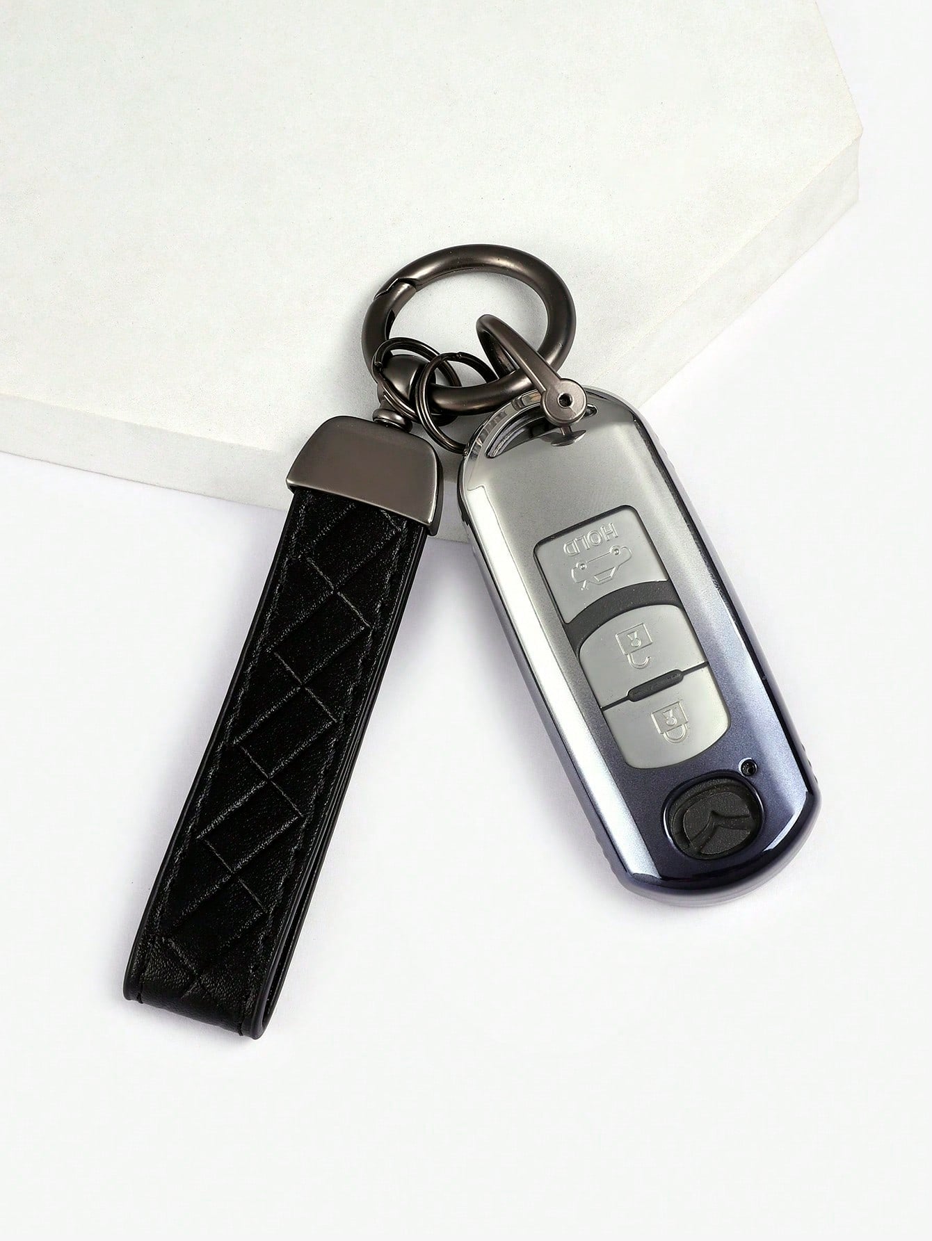 4-Button Smart Car Key Case Protective Cover, Premium Gradient Plated Soft TPU Full Protection Key Case, Scratch-Resistant, Drop-Proof, Anti-Fingerprint, Shock-Absorbing, Wear-Resistant, No Signal Int