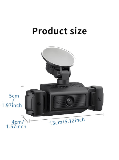 4 Channel 1080P Dash Cam With Night Vision, Adjustable Lens, Loop Recording, 24-Hour Parking Monitor, Car Plug Power Supply, 5V Operating Voltage, Non-Waterproof, Rechargeable Battery, Includes 64GB C