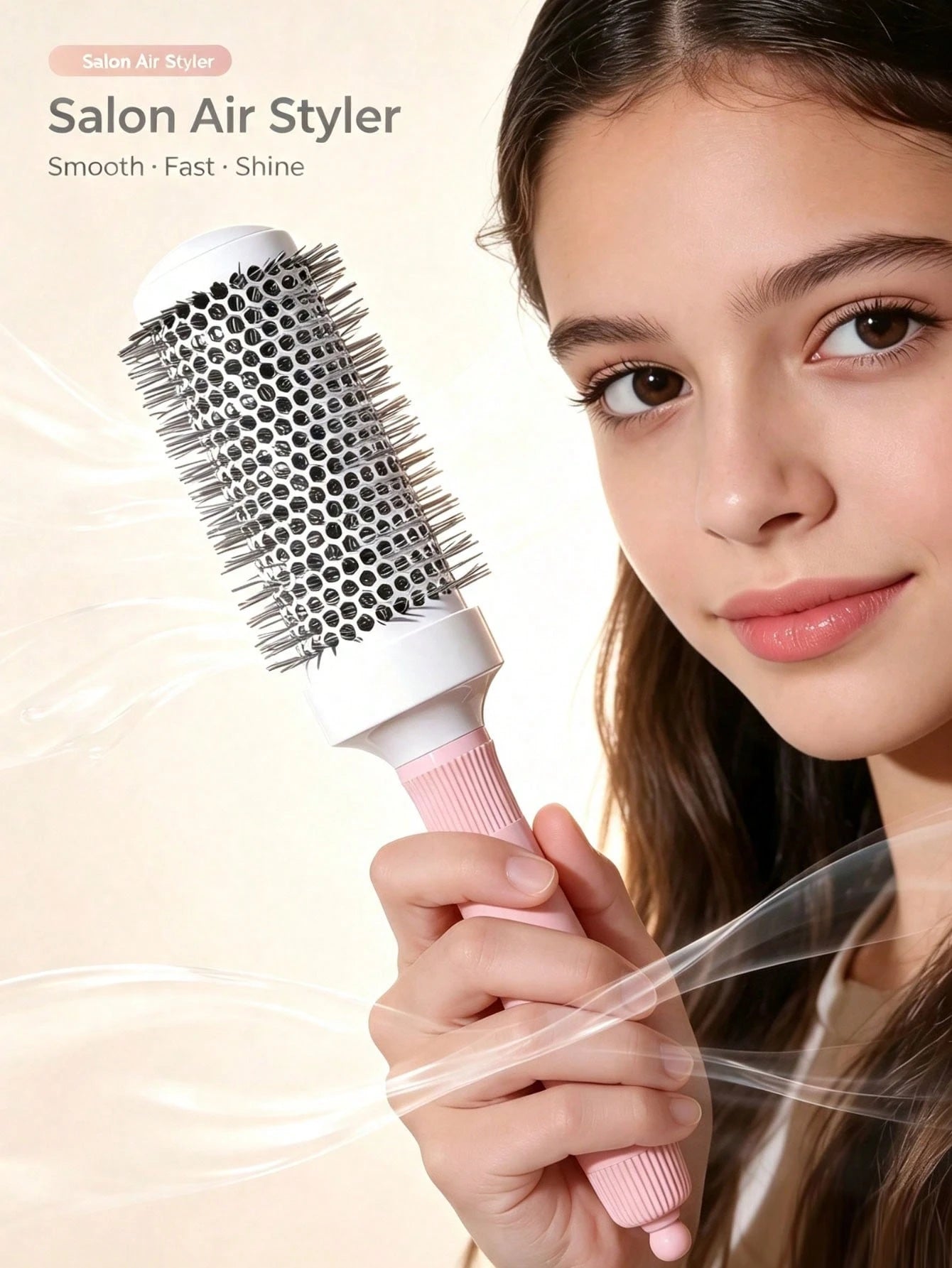 [4 Models Available] Round Hairbrush With Aluminum Roller Brush For Extra Tension And Grip, Ceramic-Coated Barrel For Travel, Easily Creates Blow-Dry Styles, Suitable For Women's Curly And Straight Ha
