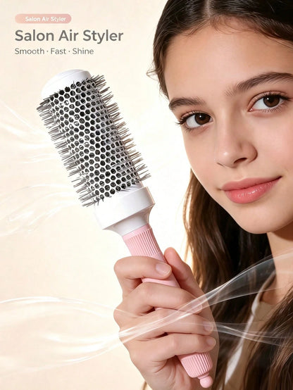 [4 Models Available] Round Hairbrush With Aluminum Roller Brush For Extra Tension And Grip, Ceramic-Coated Barrel For Travel, Easily Creates Blow-Dry Styles, Suitable For Women's Curly And Straight Ha