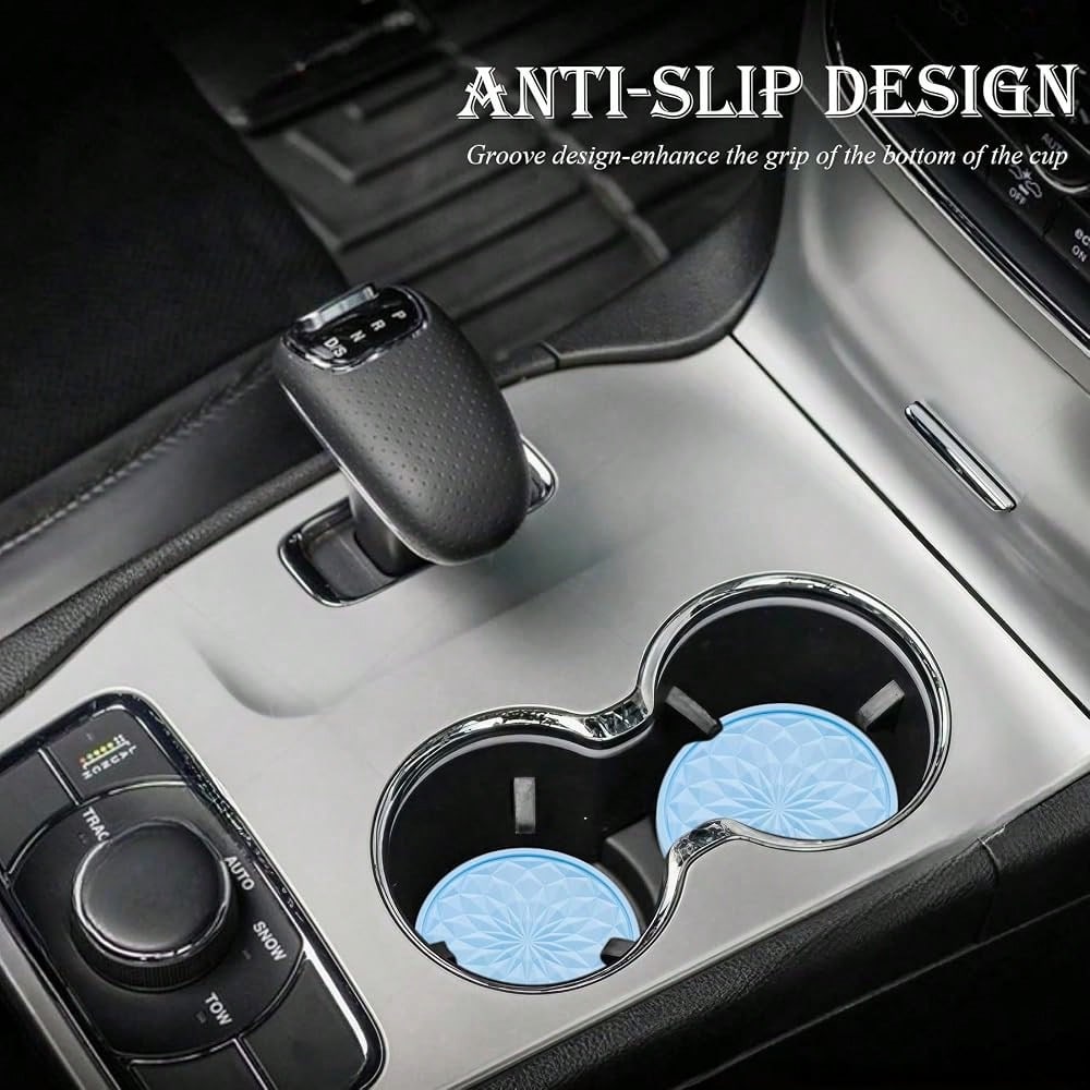 4 Pack Silicone Car Cup Holder Coaster – 2.75 Inch Non-Slip Drink Mat, Universal Fit For Most Vehicles – Cute & Functional Auto Accesso