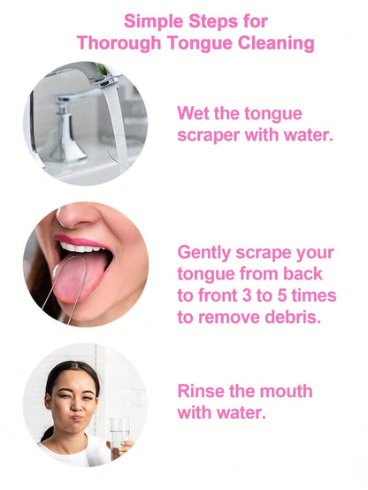 4-Piece Stainless Steel Tongue Scrapers, Rust-Resistant And Durable, Effectively Clean Tongue Coating And Remove Bad Breath, Metal Tongue Cleaner Portable, Suitable For Adult And Children Daily Home O