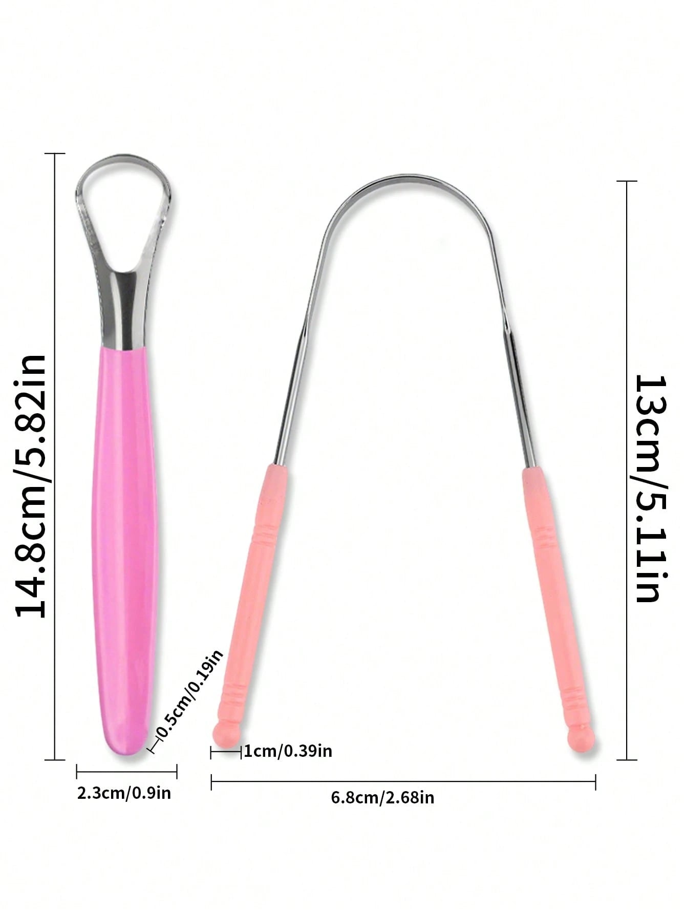4-Piece Stainless Steel Tongue Scrapers, Rust-Resistant And Durable, Effectively Clean Tongue Coating And Remove Bad Breath, Metal Tongue Cleaner Portable, Suitable For Adult And Children Daily Home O